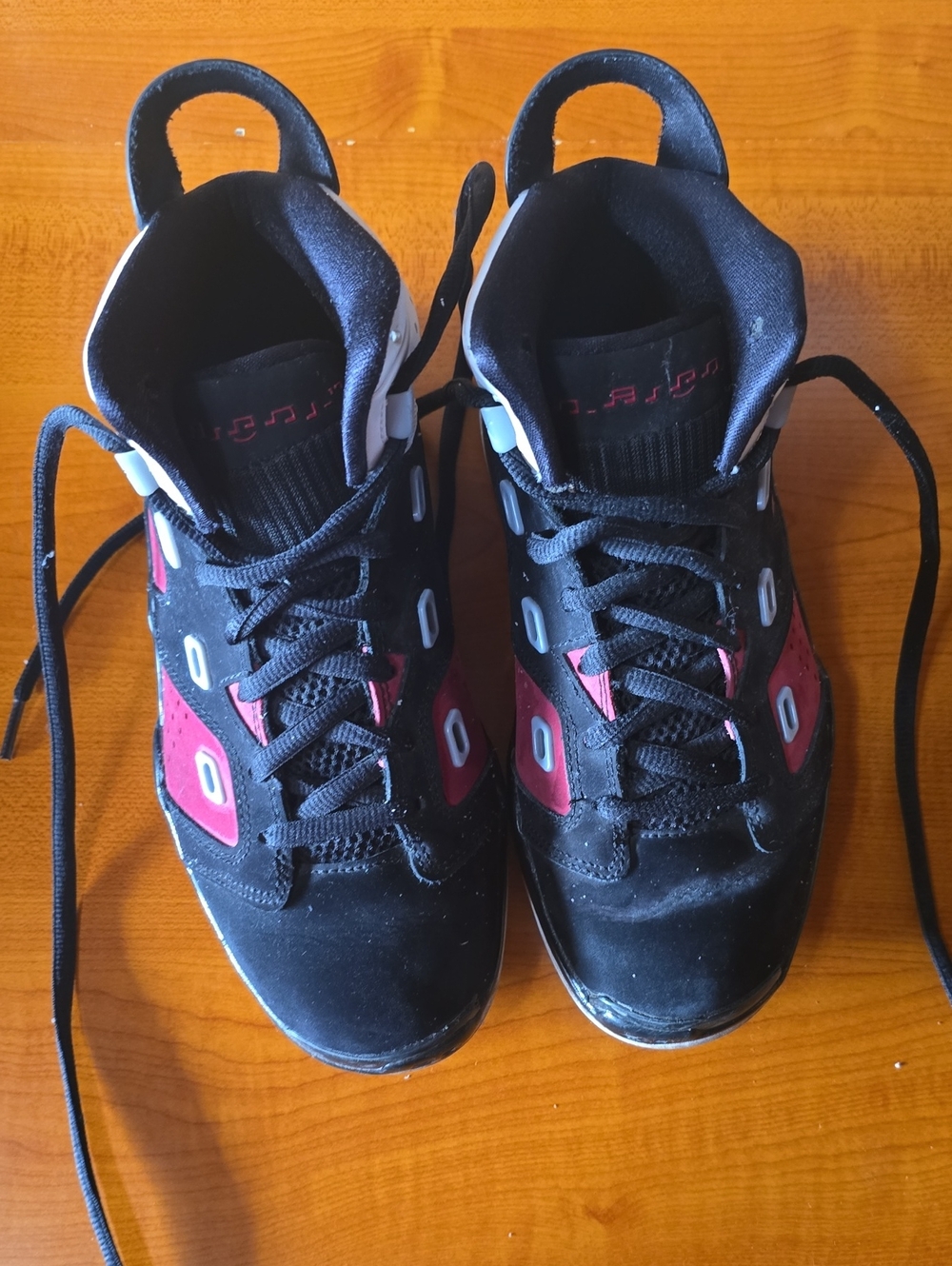 Jordan Kids Black and Burgundy High-Top Sneakers